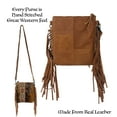 thumbnail image 3 of Cowhair Leather Crossbody Messenger Bag Fringe Pouch Tribal, 3 of 11