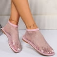 thumbnail image 3 of Women Sandals Mesh Flats Ultra Comfortable Breathable Slip On Ballet Flats Dressy Summer Flat Sparkle Shoes Pink 37, 3 of 5