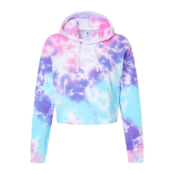 Ladies' Cropped Hooded Sweatshirt - COTTON CANDY - L