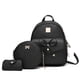 thumbnail image 1 of Kit mochila Moda Casual Pu Bolso monedero para mujer 3 Piezas negro, 1 of 7