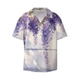 thumbnail image 3 of Cauagu Lavender Blooms Window Men's Short Sleeve Button Down Hawaiian Shirt for Men Bowling Shirts Casual Summer Beach Shirt,X-Large, 3 of 6