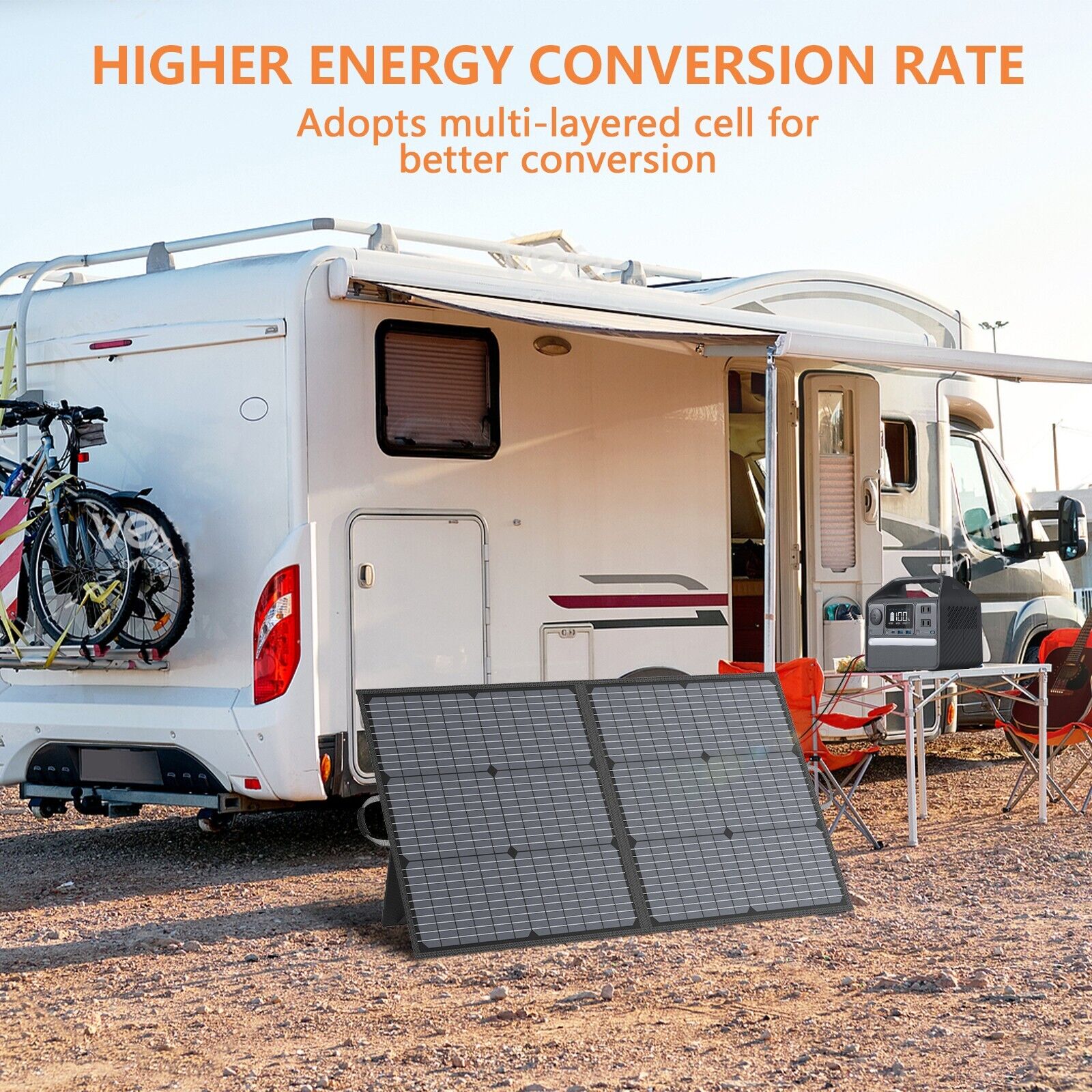MHPOWOS 110W Camping Solar Panel for Jackery Explorer 300 Solar Power Generator