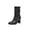 Black, variant on Xfvqtps Womens Slouchy Fold Ankle Boots with Chunky Heel Square Toe Comfortable Pull on Winter Booties for Women Fashion Casual Zipper Boots Black