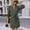Army Green, variant on Women's V-Neck Belted Midi Shirt Dresses Long Sleeve Button up Work Dress Pocket Detail Office Wear, Black