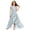a-116Blue38, variant on FINALGANG Girls Kids Square Neck Short Flutter Sleeve Floral Print Waist Tie Bow High Low Slit Hem Flowy Summer Maxi Dress For Chld Leisure Dress 7-8 Years