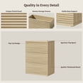 thumbnail image 4 of SICOTAS 33.7" Tall 3 Drawer Nightstand Dresser Set of 2, Modular Storage Cabinet, Modern Fluted Chest of Drawer with Slide Rails, Dresser TV Stand, End Table for Bedroom/Living Room, Natural Oak, 4 of 7