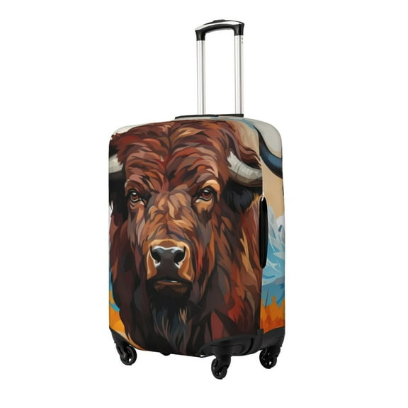 Hirioo Oil Painting Style Iceberg Yak for Elasticity Suitcase Cover (No luggage Included) Durable Luggage Protector Fits 18-32 Inch Luggage-Small