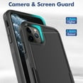 thumbnail image 2 of Allytechgroup Compatible for Apple iPhone 13 Pro Max, Rugged Shockproof Military Grade Protection Dual Layers Hard PC TPU Phone Case for iPhone 13 Pro Max, Black, 2 of 5