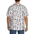 thumbnail image 4 of Lafuoo Lighthouse And Beacon Pattern Men's Cuban Collar Short Sleeve Shirt, Button-Down Resort Beach Pocket Shirt-Small, 4 of 6