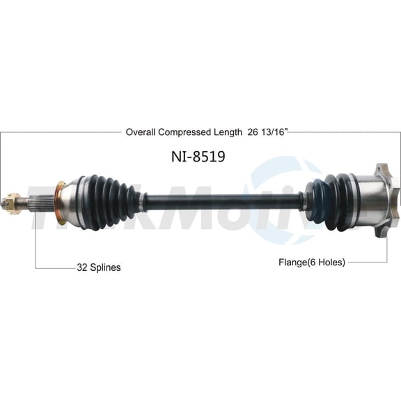 CV Axle Shaft Fits select: 2008-2009 INFINITI G37