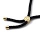 thumbnail image 3 of Adjustable Slider Bracelets Nylon Cord Bracelets with Natural Black Agate(Dyed & Heated) Beads Non-Magnetic Synthetic Hematite Beads and Brass Beads Golden Inner Diameter: 3/4 inch~3-1/8 inch(2~8cm), 3 of 5