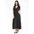 thumbnail image 4 of Vestido largo cintura smock Roman Fashion / Juvenil, 8801-SO (Negro) negro M, 4 of 5