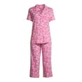 thumbnail image 2 of Secret Treasures Women's Plus Traditional Short Sleeve Notch Collar Pajamas Set, 2 of 7