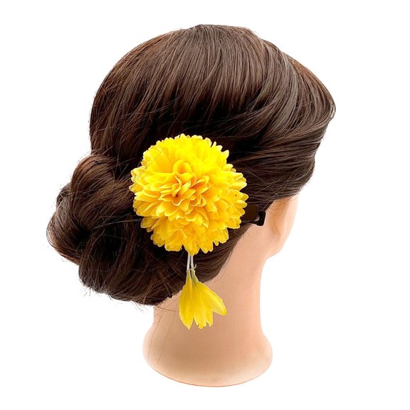 OJSFQUFP Women Japanese Head Flower Japanese Chrysanthemum Tassel Hairpin Graduation Headdress Adult Silk Flower Hair Accessories