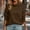 Coffee, variant on Warm Winter Women Solid Cowl Neck Button Sweatshirt Long Sleeve Loose Fit Soft Casual Pullover White