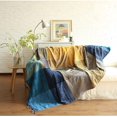 thumbnail image 1 of 150cm*190cm, bleu, 1pc coton simple couverture de canapé, couverture tricotée à franges, patchwork réversible, couverture décorative chaude pour la maison, le bureau et les voyages, 1 of 5