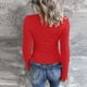 thumbnail image 3 of Prolriy Tops de verano para mujer 2024, camisetas Henley de manga larga para mujer, camisetas ajustadas con botones y cuello redondo, camisetas de punto acanalado, camisetas para mujer, rojo S, 3 of 7