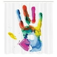 thumbnail image 3 of Ambesonne Watercolor Shower Curtain, Colored Human Hand, 69"Wx84"L, Multicolor, 3 of 5