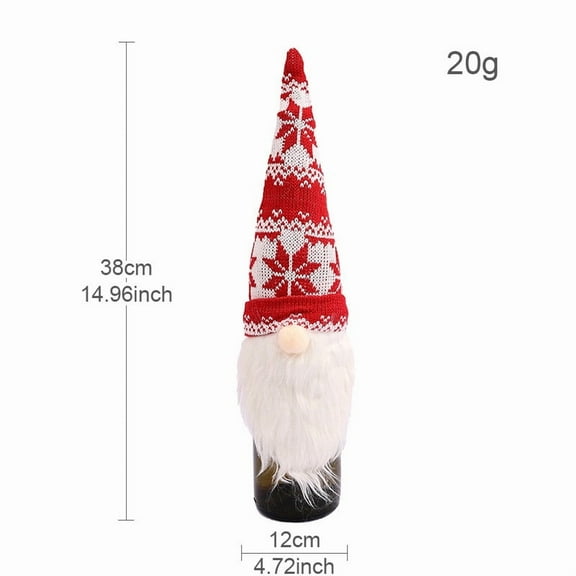 FeiFu Santa Claus Wine Bottle Cover with 3D Santa Face Detail Fits Standard Wine Bottles Adds Festive Touch to Holiday Drinks Displays
