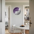 thumbnail image 4 of Wall Clock Purple Grey Modern Geometric Clocks PVC Silent Non-Ticking Battery Operated Decorative Abstract Beach Round Clock for Home Living Room Kitchen Bedroom Office School Wall Decor 10 Inch, 4 of 9