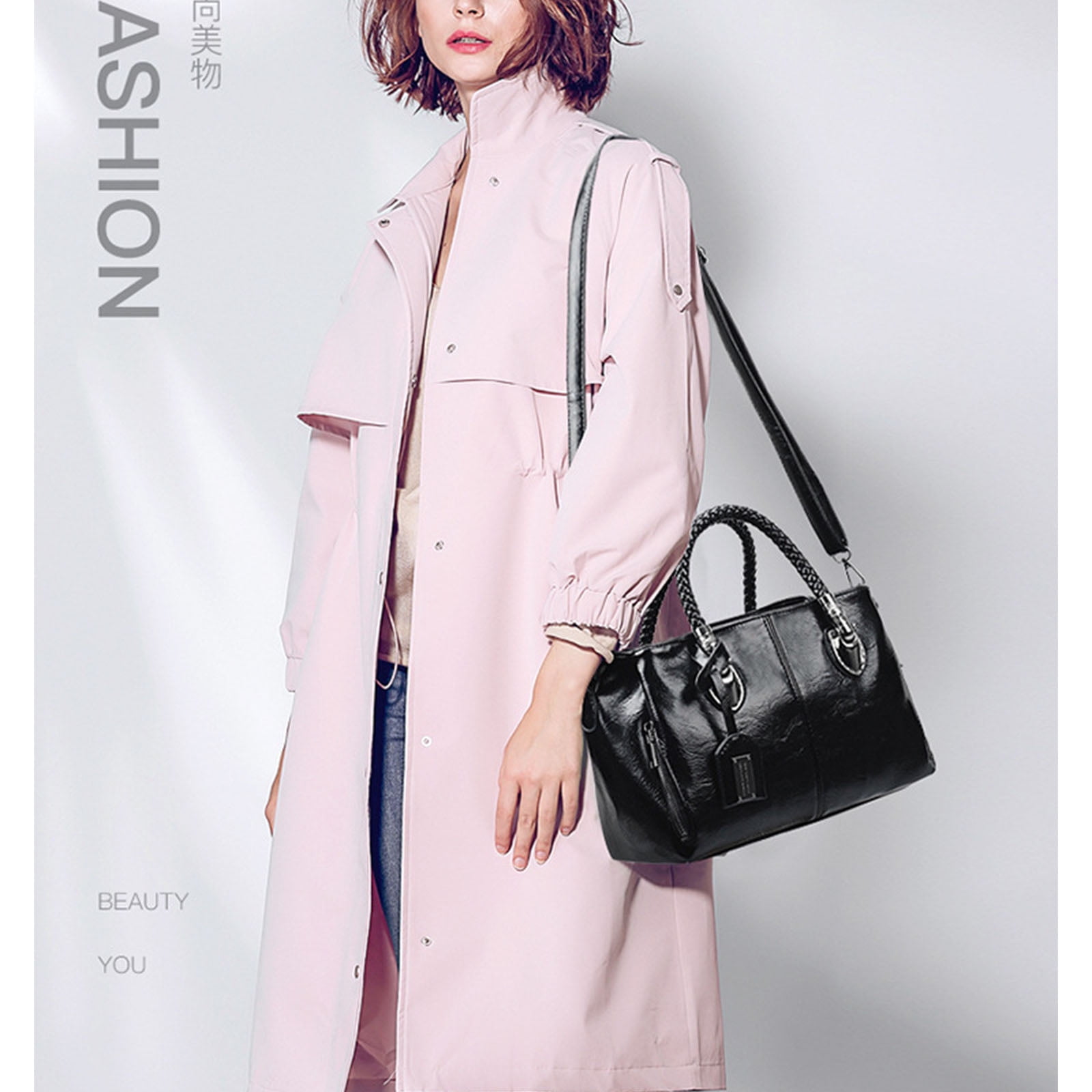 Titaking Women's Crossbody Handbags Shoulder Bag Zipper for Women PU Leather Black