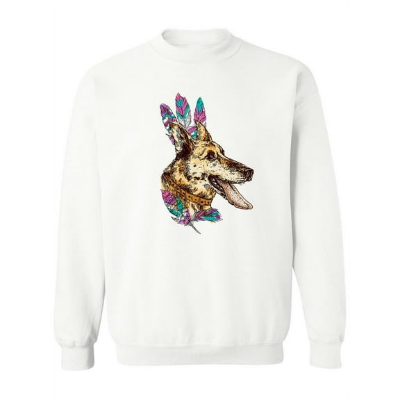 Dog With Feathers Design Sweatshirt Women -Image by Shutterstock, Female x-Large