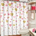 thumbnail image 3 of Valentines Shower Curtain, Sweet Pink Heart Shower Curtain Set with Hooks Waterproof Pink and White Bathroom Decor, 72x72 Inch, 3 of 6