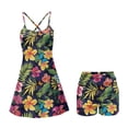 thumbnail image 4 of Garronmavis Hawaiian Floral Golf Dress for Women Athletic Size XS Spaghetti Strap Tennis Dress Built in Shorts A Line Underneath Athletic Dresses Floral Print Outfits, 4 of 7