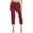 Wine, variant on Plebaso Women's Casual Capri Pants Summer Drawstring Capris Plain Lightweight Pocket Cropped Trousers