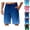 Blue, variant on DJDLJWCJ Mens Athletic Shorts, Gym Shorts Men Elastic Waist Loose Running Shorts Big and Tall Cargo Shorts for Men Gradient Straight Bermuda Shorts Green M