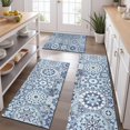 thumbnail image 2 of Blue Ethnic Geometric Pattern Kitchen Rugs Sets Of 3,Kitchen Runner Rugs Non Skid Washable,Decorative Kitchen Floor Mats for Kitchen,Sink,Laundry,17"x30"+ 17"x47" + 17"x59", 2 of 6