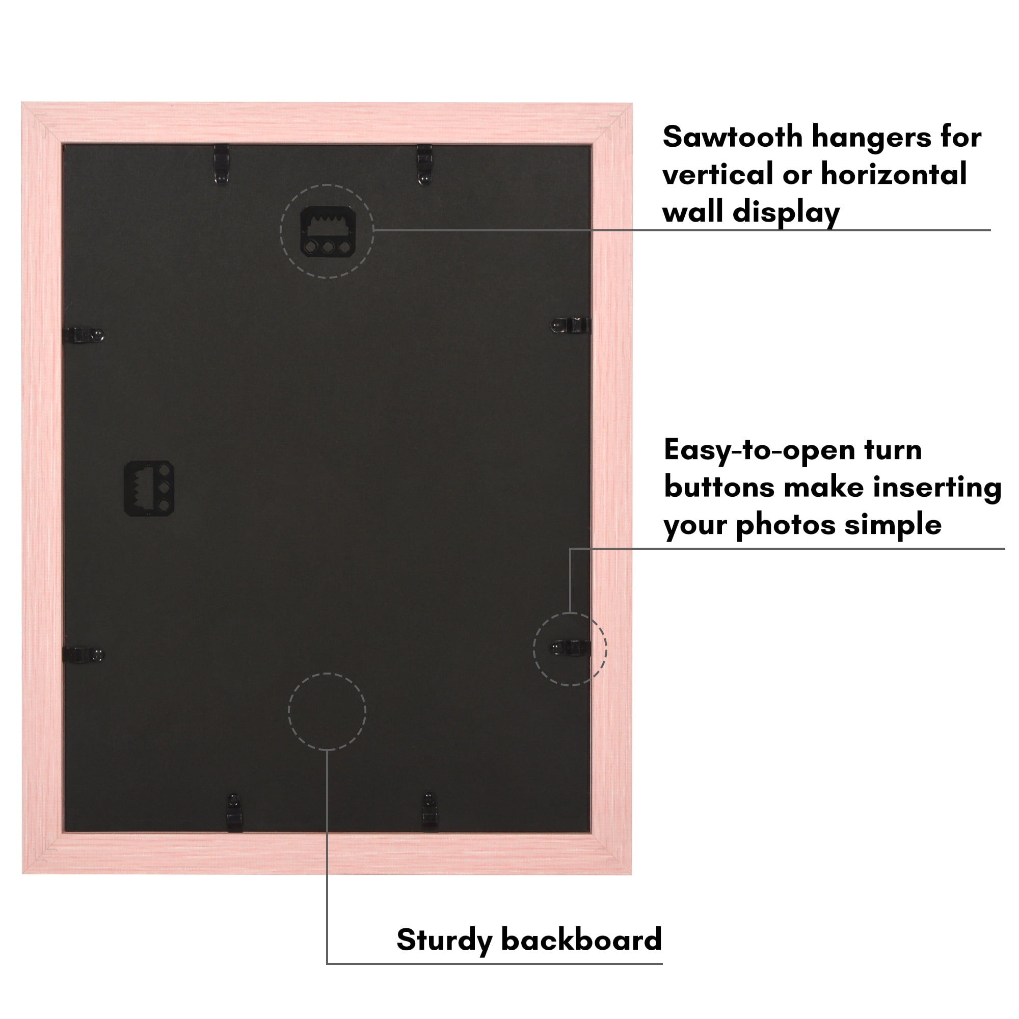 Americanflat 11x14 Picture Frame with Shatter-Resistant Glass Fits 8x10 Photos with Mat Hudson Distressed - Pink