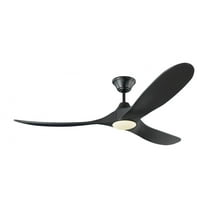 3 Blade 60 inch Ceiling Fan with Light Kit-Matte Black Finish-Black Blade Color Bailey Street Home 96-Bel-3087747