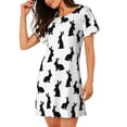 thumbnail image 2 of Balery Black Rabbit Camisón de manga corta con cuello redondo para mujer, cómodo y elegante., 2 of 6