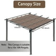 thumbnail image 2 of Aoodor Replacement  Outdoor Pergola Canopy - Retractable Sun Shade for 10 x 10 ft Pergola, 2 of 8
