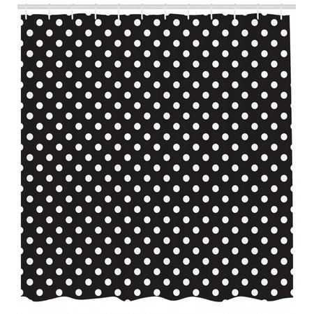 Black And White Shower Curtain Classical Pattern Of White Polka