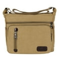 thumbnail image 1 of EeaseMX Bolso bandolera de lona color caqui y marrón para hombre, bolso de viaje tipo bandolera., 1 of 7