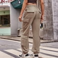 thumbnail image 7 of Parachute Pants For Women Drawstring Elastic Waist Ruched Baggy Cargo Pants Multiple Pockets Jogger Pant Womens Pants Suite Casual Work Pants Women Straight Leg Dress Pants for Women Business Casual, 7 of 7