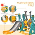 thumbnail image 4 of Qaba 3-in-1 Kids Swing and Slide Set with Basketball Hoop and Adjustable Seat Height, Toddler Play Climber Slide Playset for Indoor and Outdoor Playground Activity Center, 4 of 9