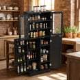 thumbnail image 5 of Furnibear 24" Tall Pantry Cabinet Freestanding Storage with Adjustable Shelves for Living Room Dining Room - Black, 5 of 10