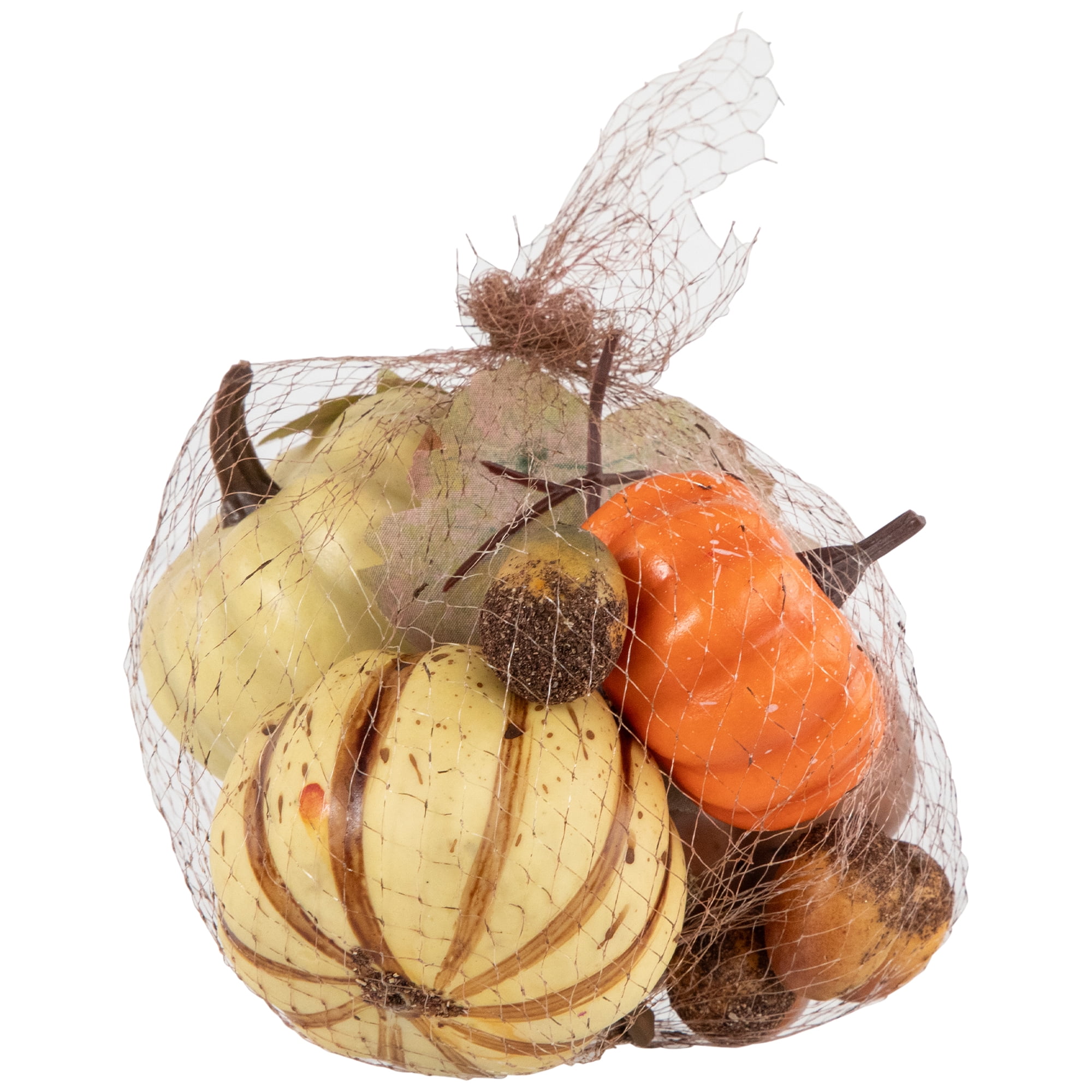 10-Piece Autumn Harvest Artificial Pumpkin Acorn and Leaf Decoration Set