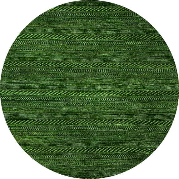 Ahgly Company Indoor Round Abstract Green Modern Area Rugs, 4' Round