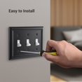 thumbnail image 4 of Wallplates DEWENWILS de metal negro con triple palanca, paquete de 2, 4 of 7