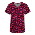 thumbnail image 4 of Odbmxy V-Neck Womens T Shirt Short Sleeve Summer Tops for Women Valentines Day Heart Regular Casual Nursing with Pockets Tops, 4 of 5