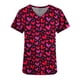 thumbnail image 2 of TaTaai Valentine Day Print Women Scrub Top Pure Cotton Loose Fit Short Sleeve V Neck Patch Pocket Soft Stretch Medical Work Casual Wear Gift, 2 of 5