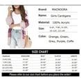 thumbnail image 5 of Girls Open Front Long Sleeve Cardigan Color Block Chunky Knit Oversized Kids Sweaters Coat, 5 of 5