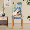 thumbnail image 4 of Yayeee 2 Pack Dining Chair Covers Stretch Parson Chairs Slipcovers Seat Protector, Seaside Leaves, 4 of 6