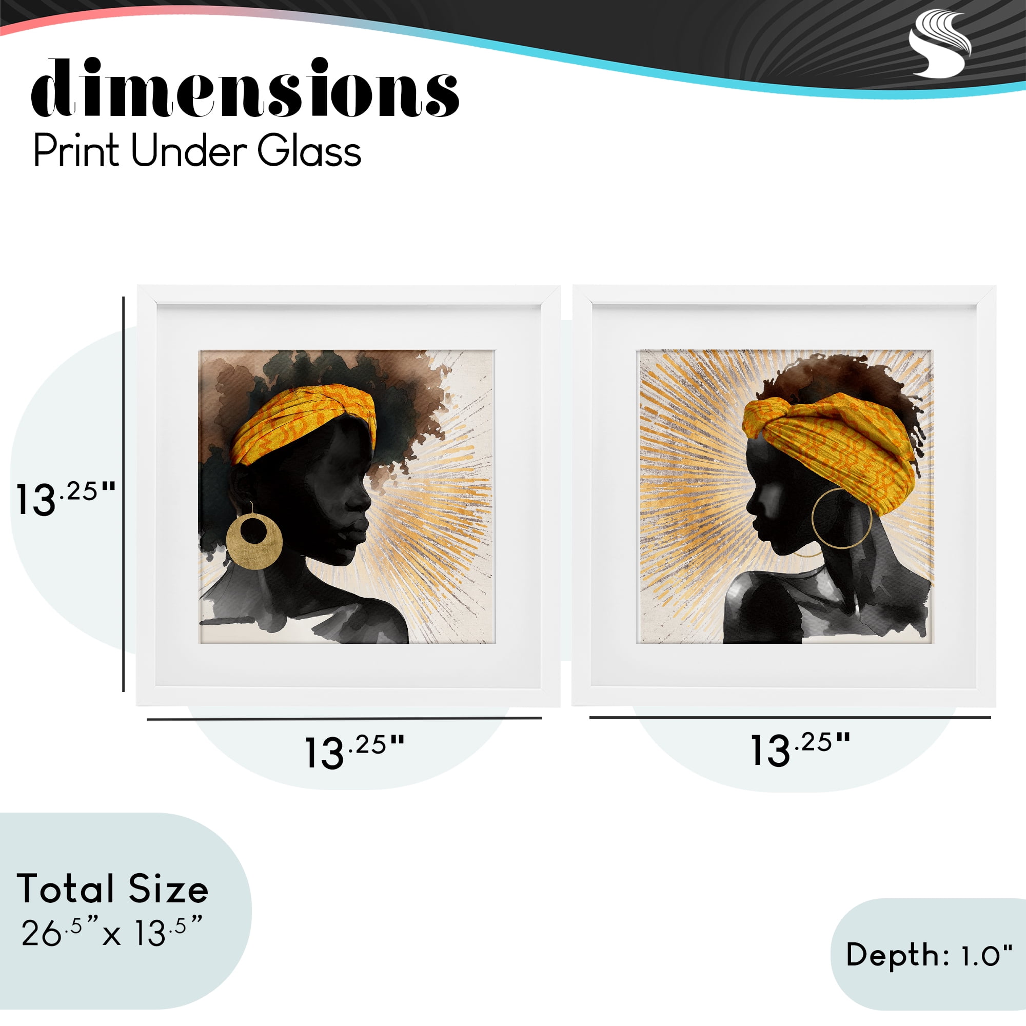 Stupell Industries Radiant Portraits Of Women 2 Piece White Framed Print Under Glass Set, design by CAD Designs