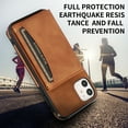 thumbnail image 4 of Decase Leather Wallet Case for iPhone 11 with Kickstand Card Slots Magnetic Button Shockproof Business Style Case For iPhone 11,Brown, 4 of 6