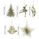 thumbnail image 3 of Colgante pequeño para decoración de árbol de navidad, alce, estrella, copo de nieve, dorado y plateado, galvanoplastia, 3 of 6